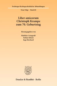 Cover Liber amicorum Christoph Krampe zum 70. Geburtstag