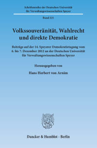 Cover Volkssouveränität, Wahlrecht und direkte Demokratie