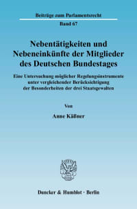 Cover Nebentätigkeiten und Nebeneinkünfte der Mitglieder des Deutschen Bundestages