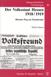 Cover Der Volksstaat Hessen 1918/1919