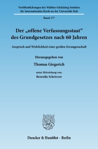 Cover Der »offene Verfassungsstaat« des Grundgesetzes nach 60 Jahren