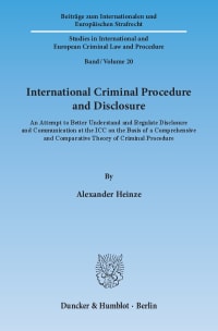 Cover International Criminal Procedure and Disclosure