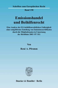 Cover Emissionshandel und Beihilfenrecht