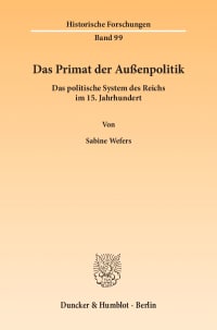 Cover Das Primat der Außenpolitik