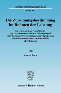 Cover Die Zuordnungsbestimmung im Rahmen der Leistung