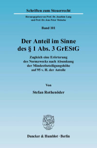 Cover Der Anteil im Sinne des § 1 Abs. 3 GrEStG