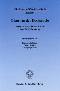 Cover Dienst an der Hochschule