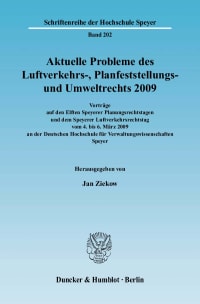 Cover Aktuelle Probleme des Luftverkehrs-, Planfeststellungs- und Umweltrechts 2009