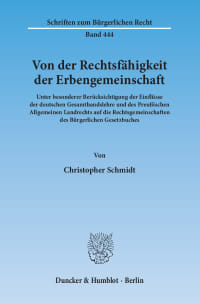 Cover Von der Rechtsfähigkeit der Erbengemeinschaft