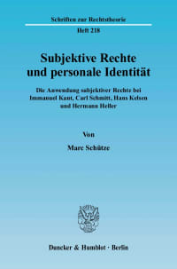 Cover Subjektive Rechte und personale Identität