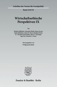 Cover Wirtschaftsethische Perspektiven IX