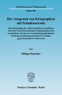 Cover Der Anspruch von Kriegsopfern auf Schadensersatz