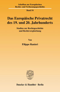 Cover Das Europäische Privatrecht des 19. und 20. Jahrhunderts