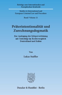 Cover Präterintentionalität und Zurechnungsdogmatik