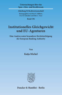 Cover Institutionelles Gleichgewicht und EU-Agenturen