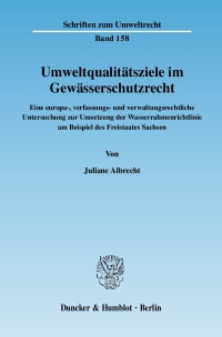 Cover Umweltqualitätsziele im Gewässerschutzrecht