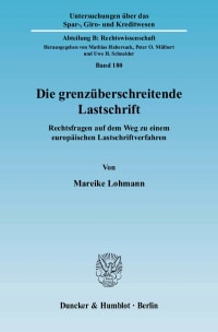 Cover Die grenzüberschreitende Lastschrift