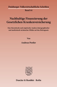 Cover Nachhaltige Finanzierung der Gesetzlichen Krankenversicherung