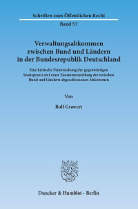 Cover Verwaltungsabkommen zwischen Bund und Ländern in der Bundesrepublik Deutschland