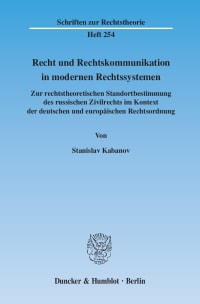 Cover Recht und Rechtskommunikation in modernen Rechtssystemen