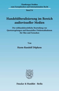 Cover Handelsliberalisierung im Bereich audiovisueller Medien