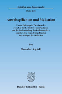 Cover Anwaltspflichten und Mediation