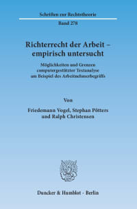 Cover Richterrecht der Arbeit – empirisch untersucht