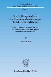 Cover Der Prüfungsmaßstab im Kommunalverfassungsbeschwerdeverfahren