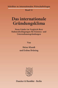 Cover Das Internationale Gründungsklima