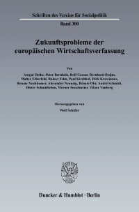 Cover Zukunftsprobleme der Europäischen Wirtschaftsverfassung