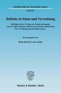 Cover Defizite in Staat und Verwaltung