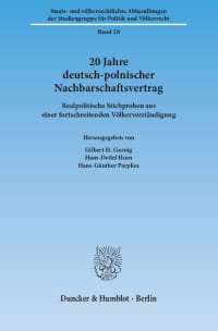 Cover 20 Jahre deutsch-polnischer Nachbarschaftsvertrag