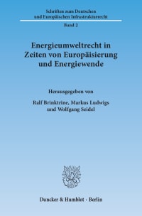 Cover Energieumweltrecht in Zeiten von Europäisierung und Energiewende