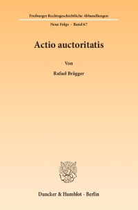 Cover Actio auctoritatis