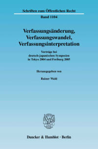 Cover Verfassungsänderung, Verfassungswandel, Verfassungsinterpretation