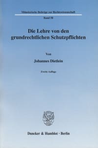 Cover Die Lehre von den grundrechtlichen Schutzpflichten