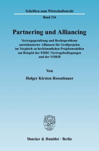 Cover Partnering und Alliancing