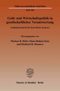 Cover Geld- und Wirtschaftspolitik in gesellschaftlicher Verantwortung