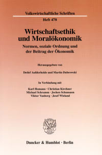 Cover Wirtschaftsethik und Moralökonomik