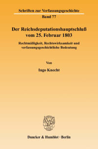 Cover Der Reichsdeputationshauptschluß vom 25. Februar 1803