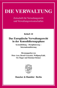 Cover Das Europäische Verwaltungsrecht in der Konsolidierungsphase