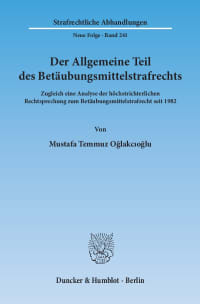 Cover Der Allgemeine Teil des Betäubungsmittelstrafrechts