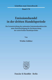 Cover Emissionshandel in der dritten Handelsperiode