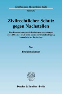 Cover Zivilrechtlicher Schutz gegen Nachstellen