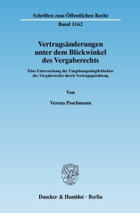 Cover Vertragsänderungen unter dem Blickwinkel des Vergaberechts