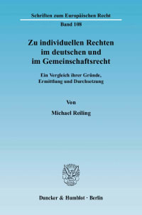 Cover Zu individuellen Rechten im deutschen und im Gemeinschaftsrecht