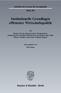 Cover Institutionelle Grundlagen effizienter Wirtschaftspolitik