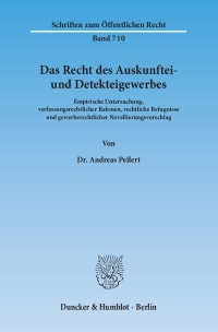 Cover Das Recht des Auskunftei- und Detekteigewerbes