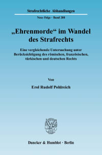 Cover »Ehrenmorde« im Wandel des Strafrechts