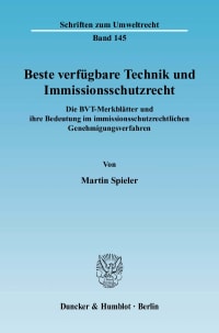 Cover Beste verfügbare Technik und Immissionsschutzrecht